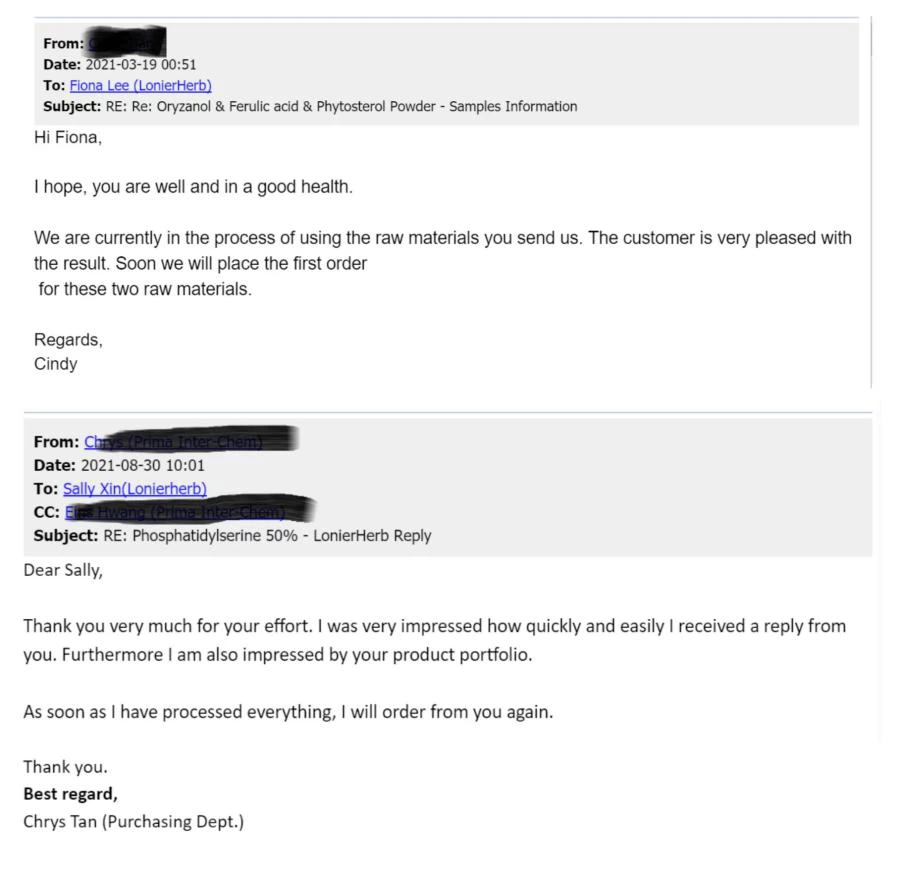 Favourable Comment from Clients